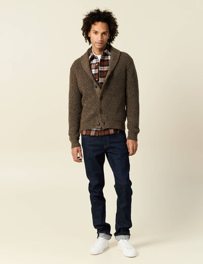 Gilet manches longues marron homme