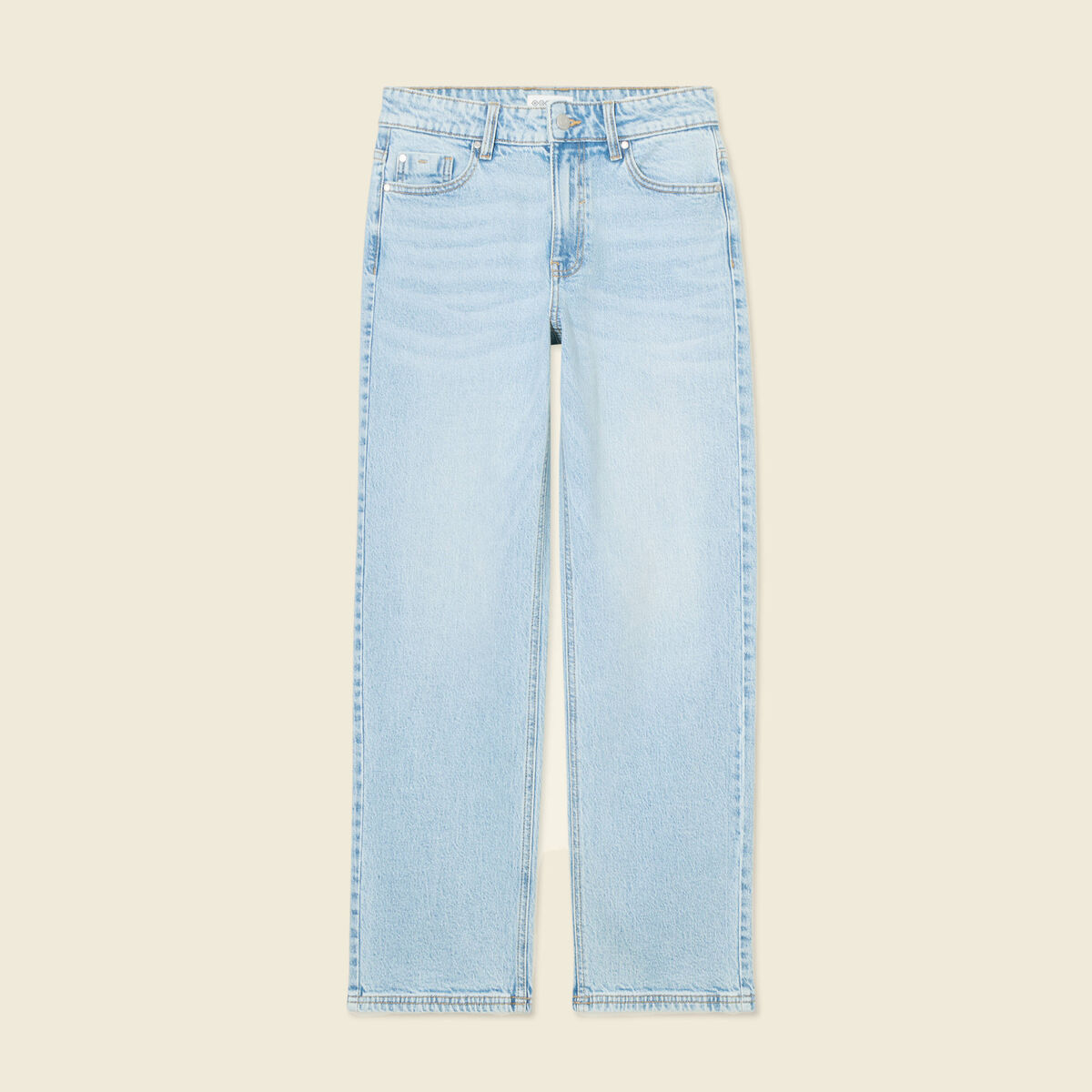 Jeans droit 7/8ème denim bleach femme