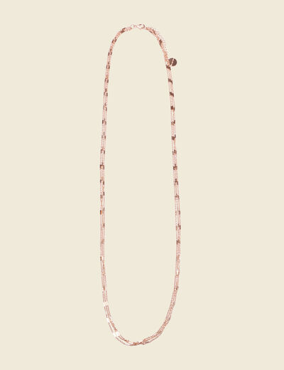 Collier chaînes multirangs couleur or femme