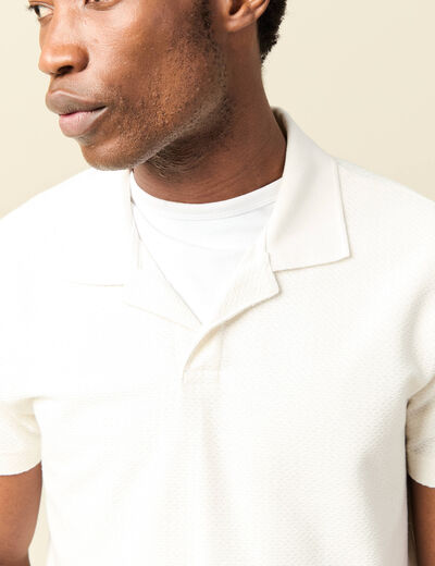 Polo manches courtes ecru homme