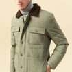 Doudoune droite mi-longue vert kaki homme