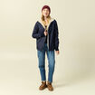 Parka r&eacute;versible bleu marine femme