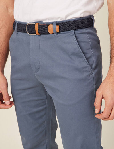 Pantalon chino straight bleu gris homme