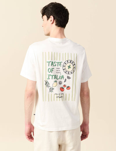T-shirt manches courtes ecru homme