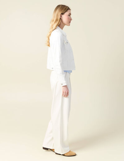 Blouson en jean denim blanc femme