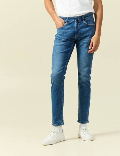 Jeans slim 5 poches longueur 32 denim stone homme