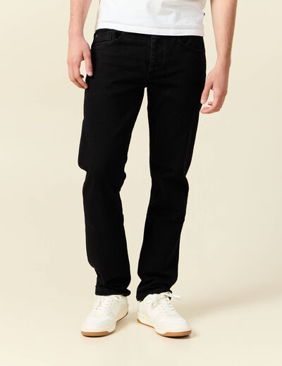 Jeans straight longueur 32 denim noir homme