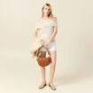 Débardeur tricot sans manches creme femme