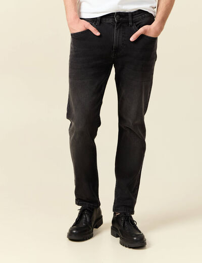 Jeans slim 5 poches longueur 32 denim noir homme