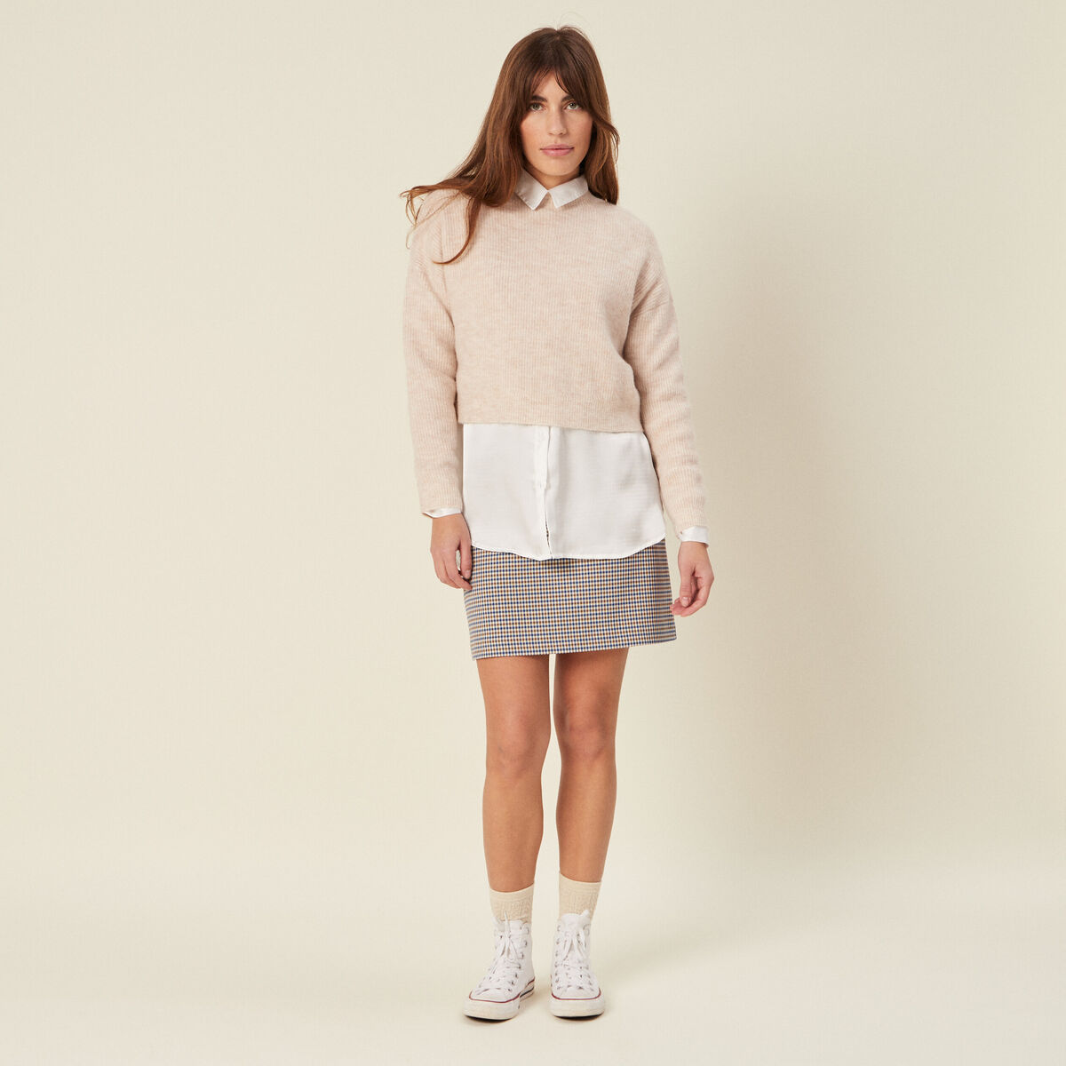 Jupe courte bleu femme