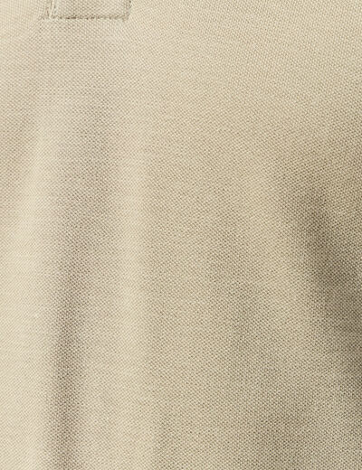 Polo cintré manches courtes en coton vert kaki homme