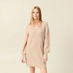 Robe pull droite taupe femme