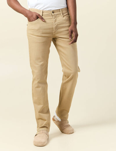 Jeans éco-responsable regular denim beige homme