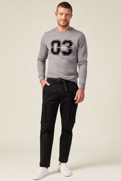 Pantalon battle boucle clip noir homme