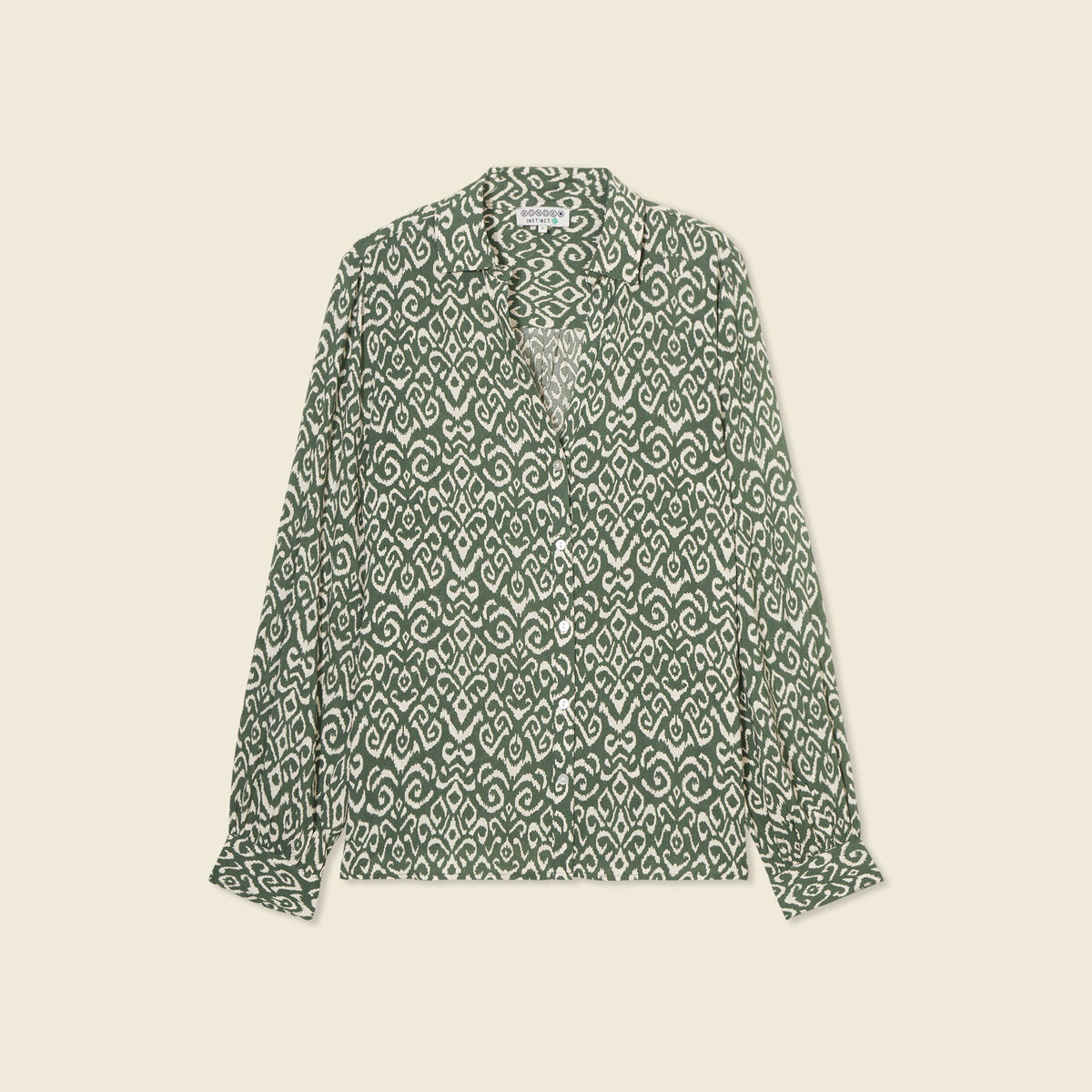 Blouse manches longues vert kaki femme