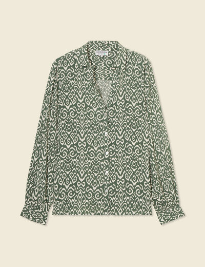 Blouse manches longues vert kaki femme