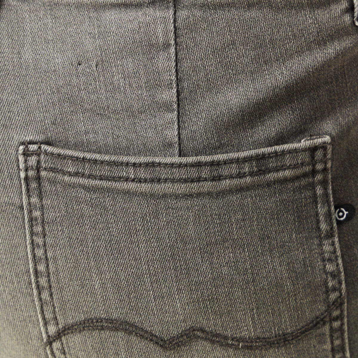 Jeans bootcut cropped taille haute denim gris femme