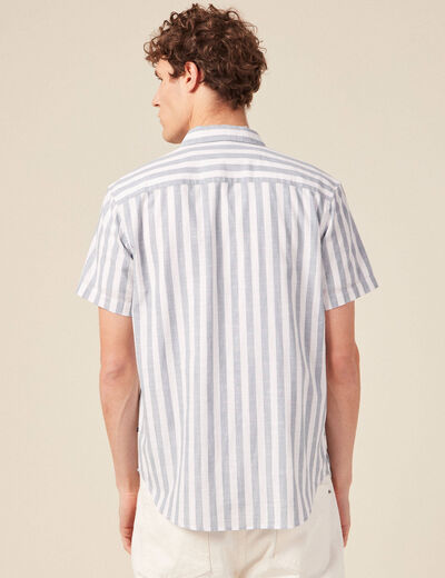 Chemise manches courtes bleu gris homme