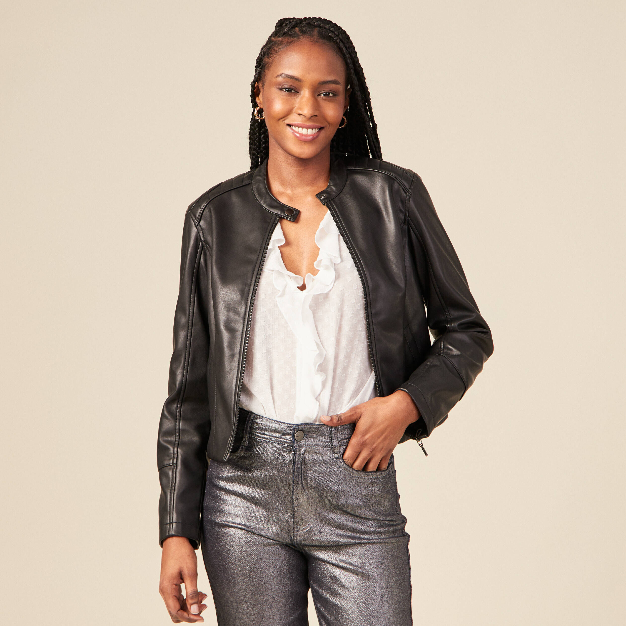 Vestes simili cuir Noir Femme Bonobo