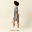 Robe droite fluide ceinturée bleu femme