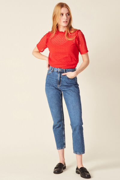 T-shirt manches courtes rouge femme