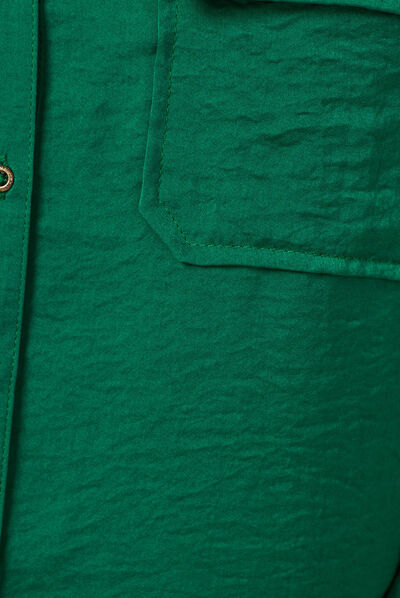 Chemise manches longues vert femme