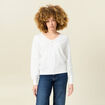 Pull manches longues blanc femme