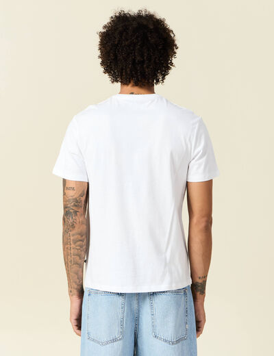 T-shirt en coton manches courtes blanc homme