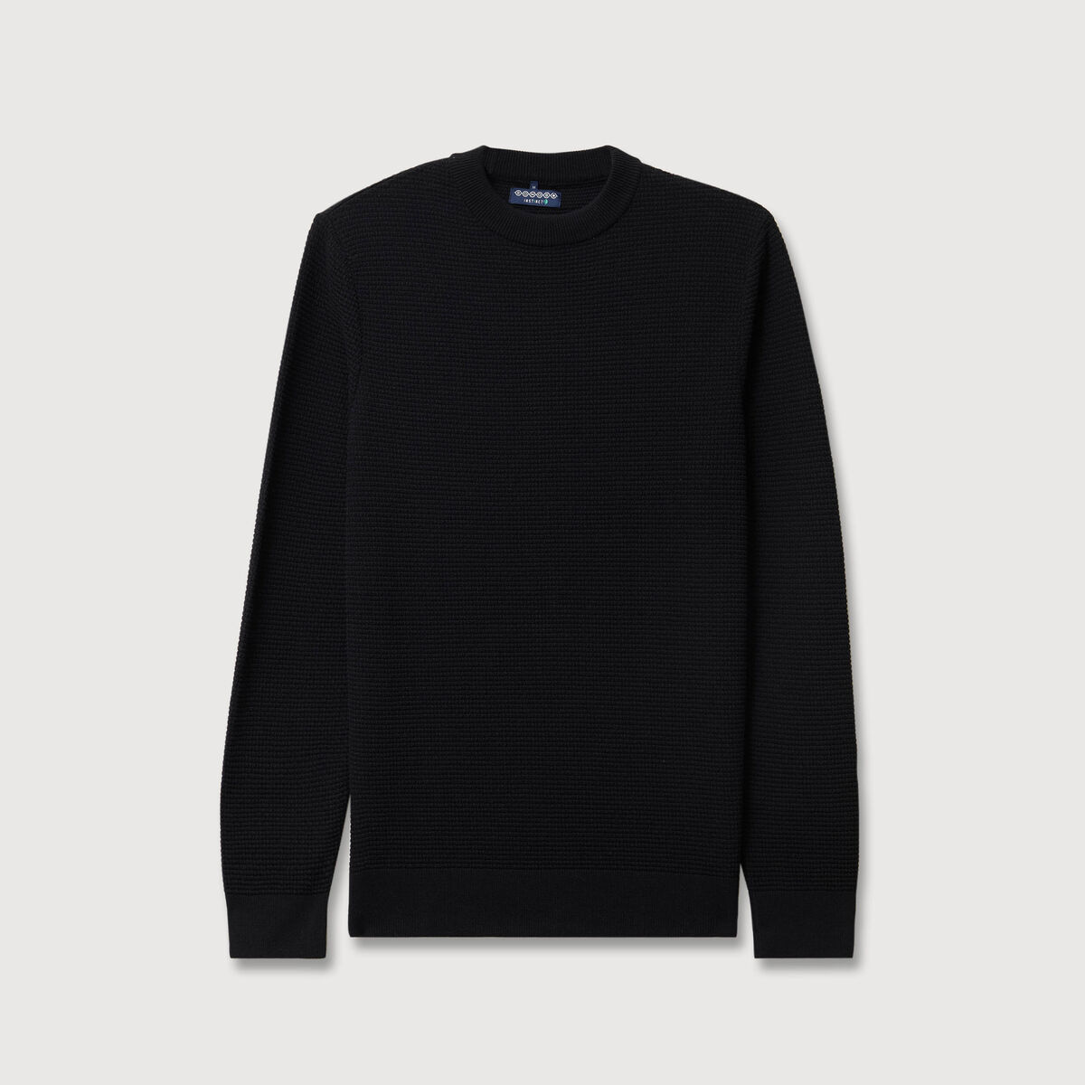 Pull col rond noir homme