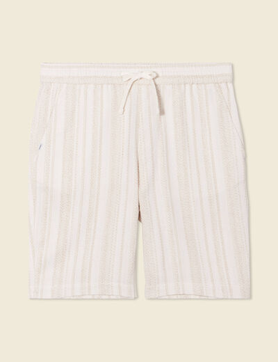 Short droit en tricot ecru homme
