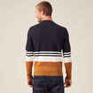 Pull col rond éco-resposnable bleu marine homme