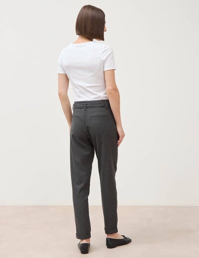 Pantalon paperbag gris femme