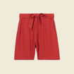 Short large taille haute rouge foncé femme
