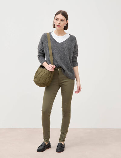 Pantalon Audrey - skinny push up vert kaki femme