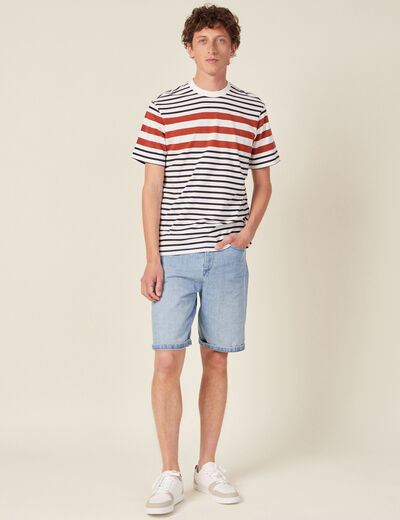 T-shirt manches courtes ecru homme