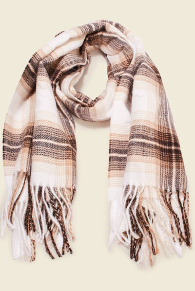 Écharpe à franges beige homme