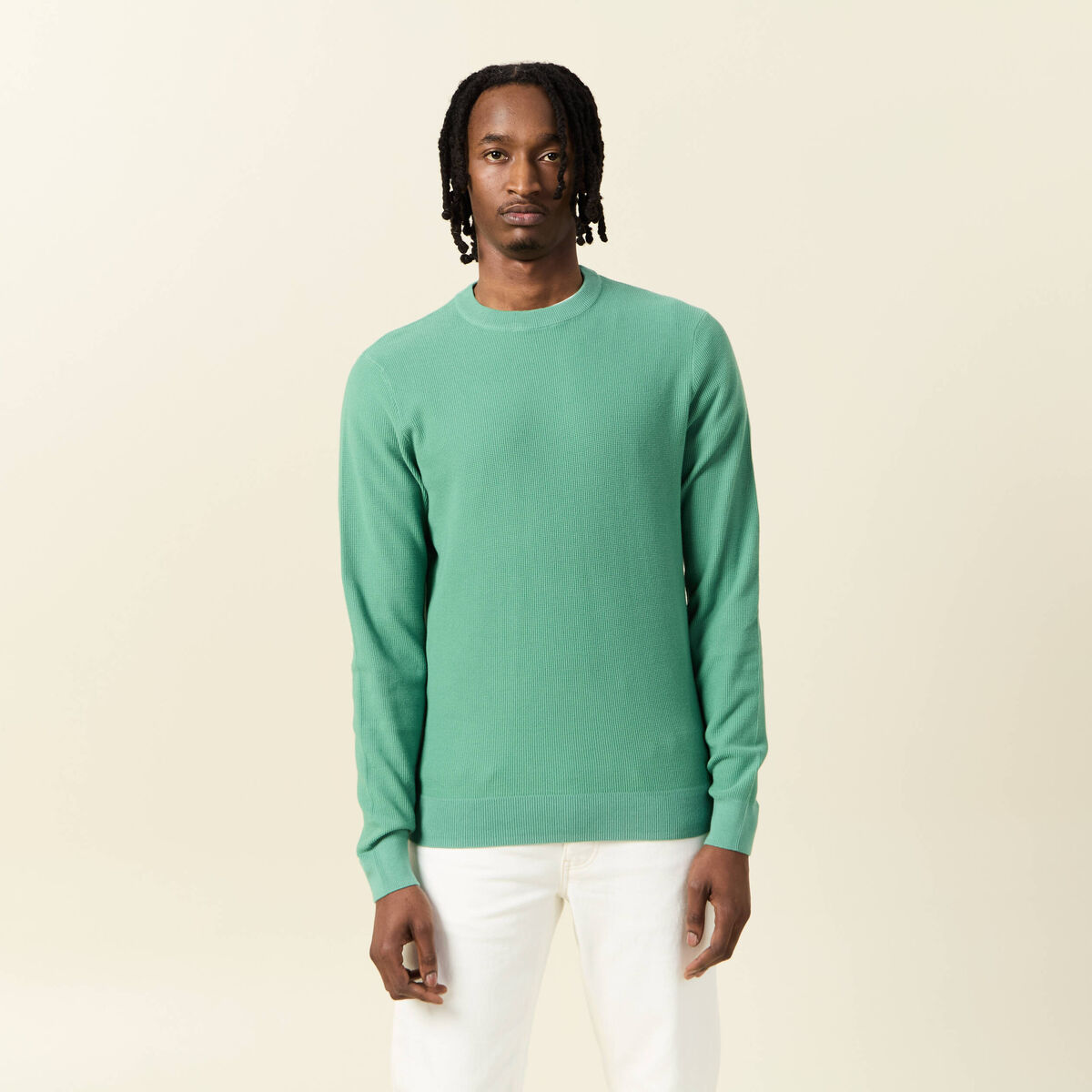 Pull éco-responsable vert homme