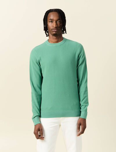 Pull éco-responsable vert homme