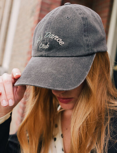 Casquette en jean gris foncé femme