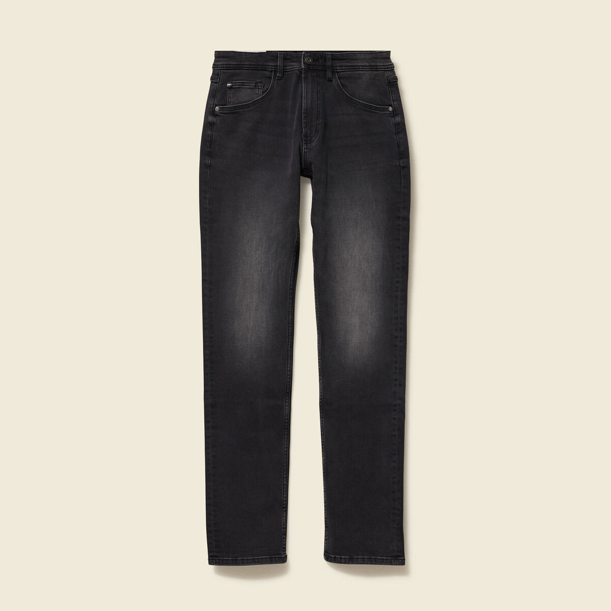 Jeans straight longueur 34 denim denim noir homme