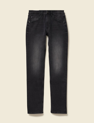 Jeans straight longueur 34 denim denim noir homme