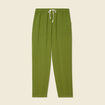 Pantalon carotte fluide vert olive femme