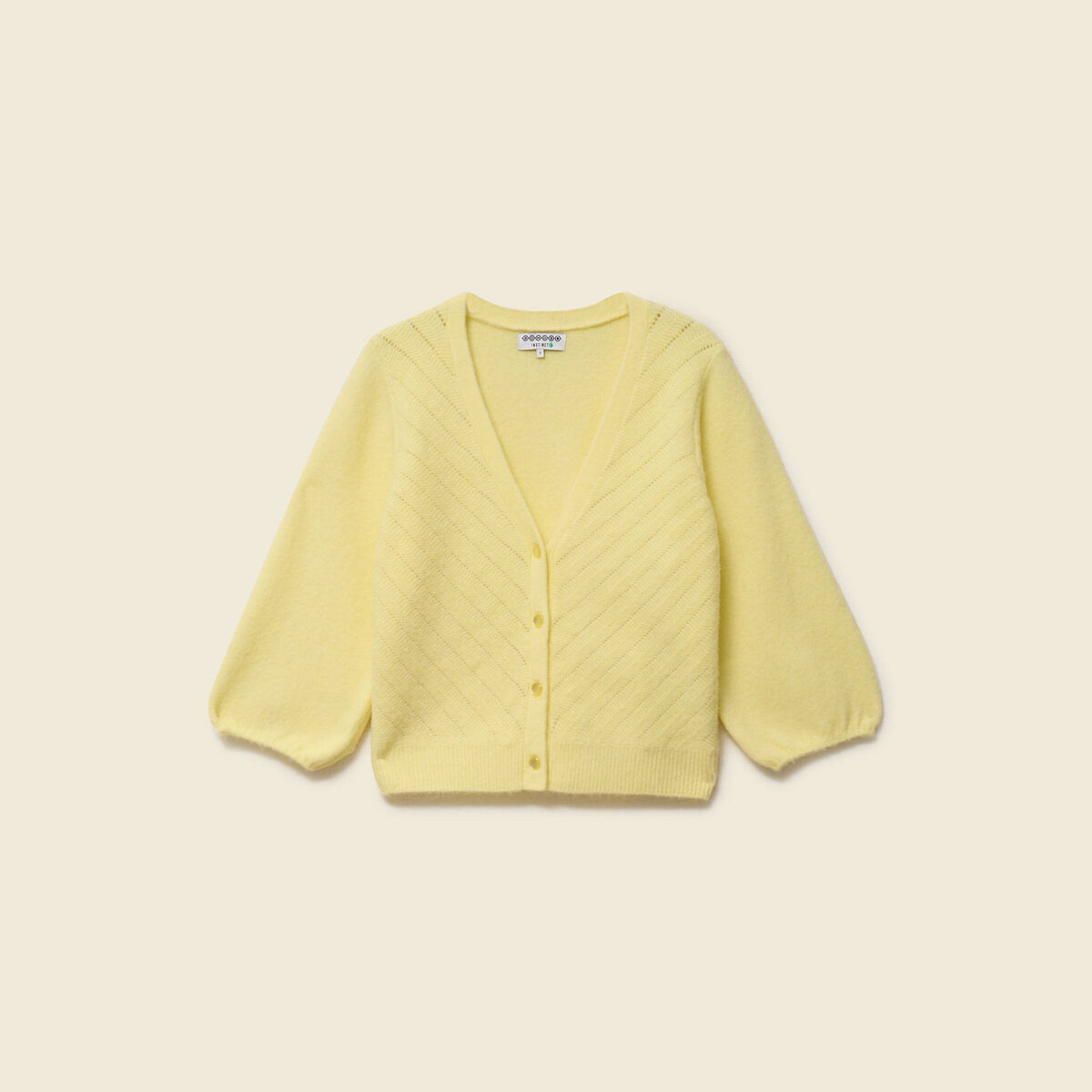 Gilet manches 3/4 jaune clair femme