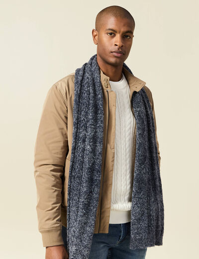 Écharpe tricotée bleu marine homme