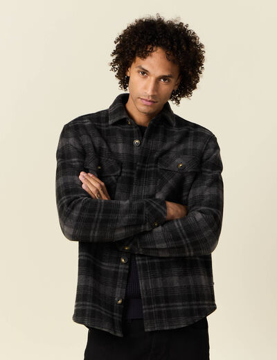 Surchemise manches longues gris foncé homme