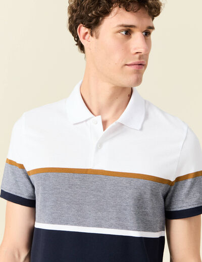 Polo manches courtes blanc homme