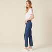 Jeans straight taille haute denim stone femme