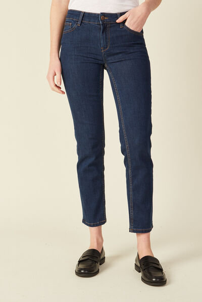Jeans regular 7/8ème denim brut femme