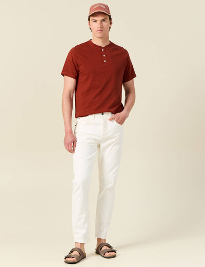 T-shirt éco-responsable marron cognac homme