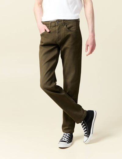 Jeans straight longueur 32 denim taupe homme